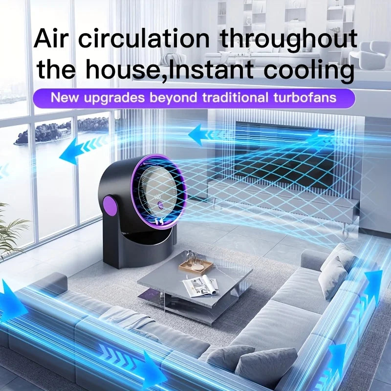 Bladeless Desktop & Wall Fan – 100 Speeds, USB Timer