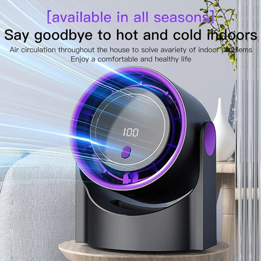 Bladeless Desktop & Wall Fan – 100 Speeds, USB Timer